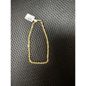 NWT Nuragold 14k Yellow Gold 3mm Rope Diamond Cut Bracelet (8.5")
